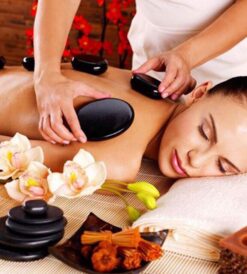 Combo 1:  Massage đá nóng, gội đầu, massage mặt, chăm sóc da mặt